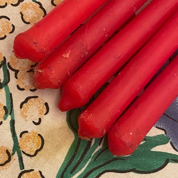 VTG I 5 Red Tiny Tapers I Taper Candles - Picture 4 of 8